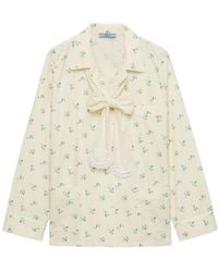 Prada - Bouquet Print Old Canvas Shirt - Lyst