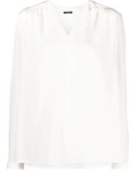 JOSEPH - V-Neck Silk Blouse - Lyst