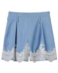 Twinset - Lace-Detail Belted Short - Lyst