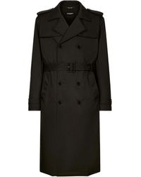 Dolce & Gabbana - Belted Double-Breasted Trench Coat - Lyst