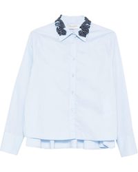 ERMANNO FIRENZE - Beaded Ruffled Shirt - Lyst