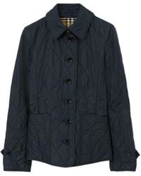 Burberry - Diamond-Quilted Buttoned Jacket - Lyst