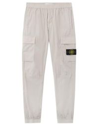 Stone Island - Logo Patch Tapered Leg Trousers - Lyst