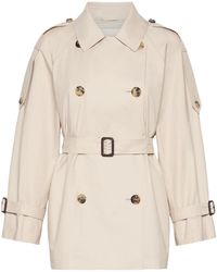 Max Mara - Short Twill Trench Coat - Lyst