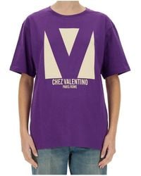 Valentino - Chez -Printed Crewneck T-Shirt - Lyst