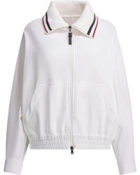 Brunello Cucinelli - Striped Zip Sweatshirt - Lyst