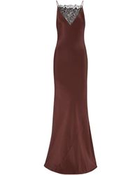 Roland Mouret - Lace-Trimmed Silk Satin Gown - Lyst