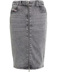 DIESEL - Colored Denim Midi Skirt - Lyst
