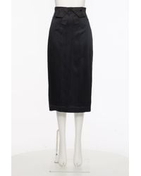 Valentino - Bow-Detail Satin Midi Skirt - Lyst