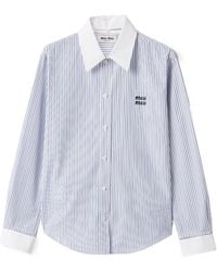 Miu Miu - Striped Poplin Shirt - Lyst