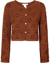 Calle Del Mar - Cropped Crocheted Cardigan - Lyst