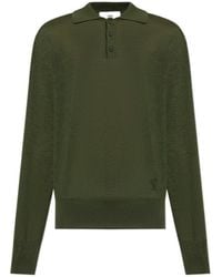Ami Paris - Ami Long Sleeved Knitted Polo Shirt - Lyst