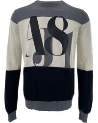 Armani Jeans - Round-Collar And Long-Sleeved Sweater - Lyst