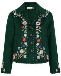 RIXO London - Jude Floral-Embroidered Wool-Blend Jacket - Lyst