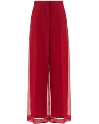 Max Mara - Sheer Detailed Straight-Leg Pants - Lyst