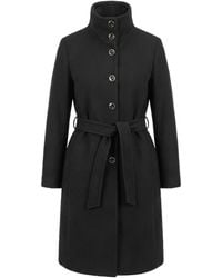 Pinko - Belted Button-Down Coat - Lyst