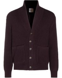 Eleventy - Ribbed Shawl-Collar Cardigan - Lyst