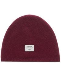 Acne Studios - Cashmere Beanie With Logo - Lyst