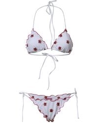MC2 Saint Barth - Triangle Bikini With Print - Lyst