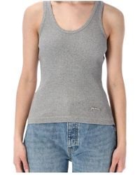Ganni - Ribbed Crewneck Tank Top - Lyst