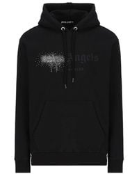 Palm Angels - Hooded Cotton Sweatshirt - Lyst