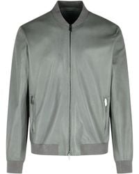 Salvatore Santoro - Zip-Up Leather Bomber Jacket - Lyst