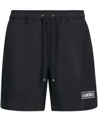 Amiri - Logo-Patch Drawstring Swim Shorts - Lyst