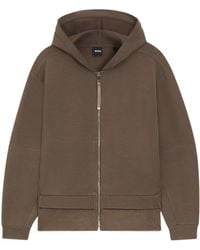 BOSS - Edaree Full Zip Hooded Fleece Top For Warmth - Lyst