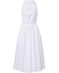Patou - Gathered Cotton Midi Dress - Lyst
