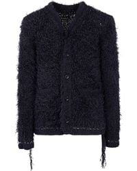 Sacai - Frayed-Hem Button Cardigan - Lyst