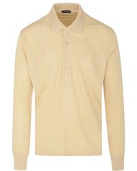 Tom Ford - Long Sleeved Button Detailed Polo Shirt - Lyst