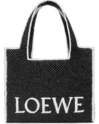 Loewe - Logo Embroidered Large Tote Bag - Lyst