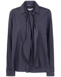 Sacai - Scarf Detailed Poplin Shirt - Lyst