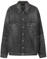 Balenciaga - Logo Rhinestone Embellished Denim Jacket - Lyst
