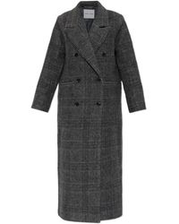 Samsøe & Samsøe - Sajilla Double-Breasted Checked Coat - Lyst