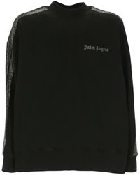 Palm Angels - Glitter Logo Detail Crew-Neck Sweatshirt - Lyst