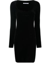 Alexander Wang - Logo Embroidered Long-Sleeved Dress - Lyst