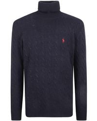 Polo Ralph Lauren - Ralph Lauren Cable Knit Turtleneck Sweater - Lyst