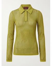 Gucci - Embossed Technical Mesh Polo Top - Lyst