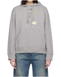 MM6 by Maison Margiela - Unbrushed Long-Sleeve Hooded Sweatshirt - Lyst