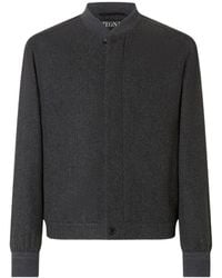 ZEGNA - Dark Multimelange Oasi Cashmere Elements Bomber - Lyst