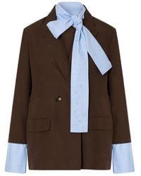 Liu Jo - Embellished Scarf-Detail Blazer - Lyst