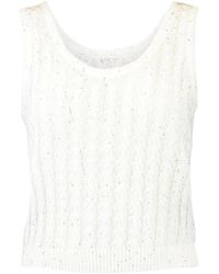 Brunello Cucinelli - Embellished Sleeveless Top - Lyst