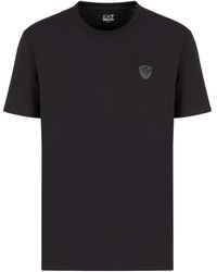 EA7 - Logo-Patch Cotton T-Shirt - Lyst