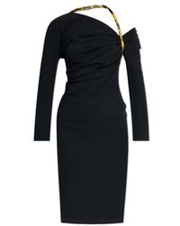 Versace - Cut-Out Detailed Long-Sleeved Dress - Lyst