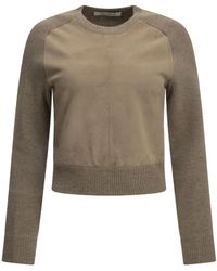 Max Mara - Paneled Crew Neck Knitted Sweater - Lyst