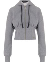 Just Cavalli - Cropped Zip-Up Hoodie - Lyst
