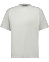 Stone Island - Logo Embroidered Crewneck T-Shirt - Lyst