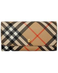 Burberry - Checked Foldover-Top Wallet - Lyst