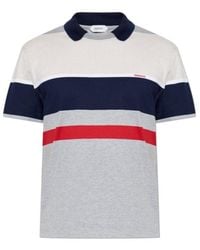 Versace - Striped Short-Sleeved Polo Shirt - Lyst
